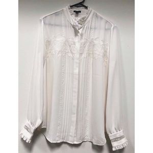 Top Blouse White with Lace